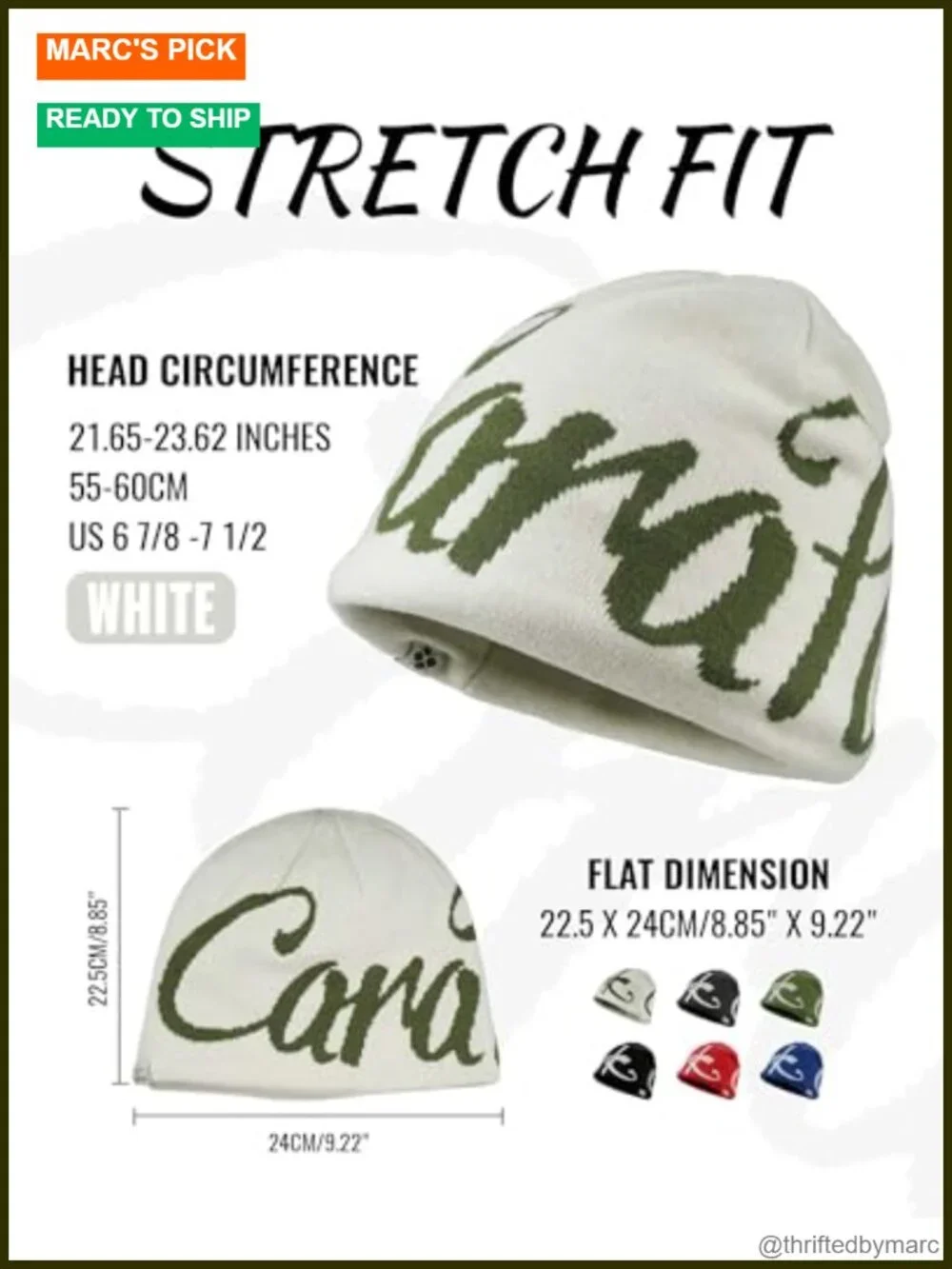 Knitted Graphic Beanie Reversible Skullcap Skiing Hip Hop